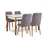 Hanah Home Mesa y Sillas Extensibles Santiago Atlantic-White Grey